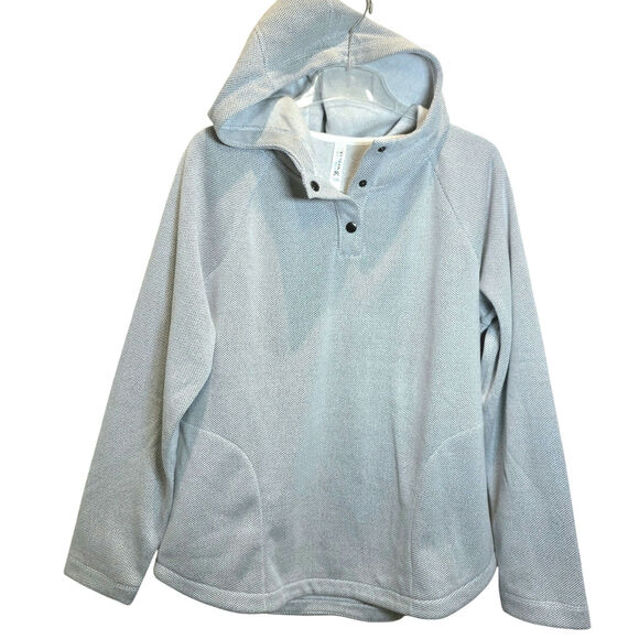 Kyoden Tops - Kyoden Henley Sweatshirt Hoodie Hexagon Top Pullover Womens Sz XL Gray